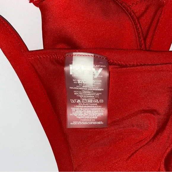 khy Classic Triangle Bikini Top in Cherry Red - Picture 4 of 6